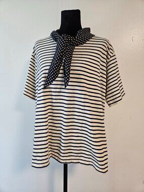 Vintage LESLIE FAY Sportswear striped large shirt with attached stars collar